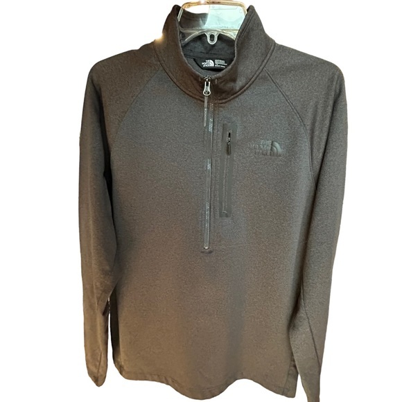 The North Face Mens Gray Fleece‎ Lined Quarter Zip Shirt L - Picture 2 of 10